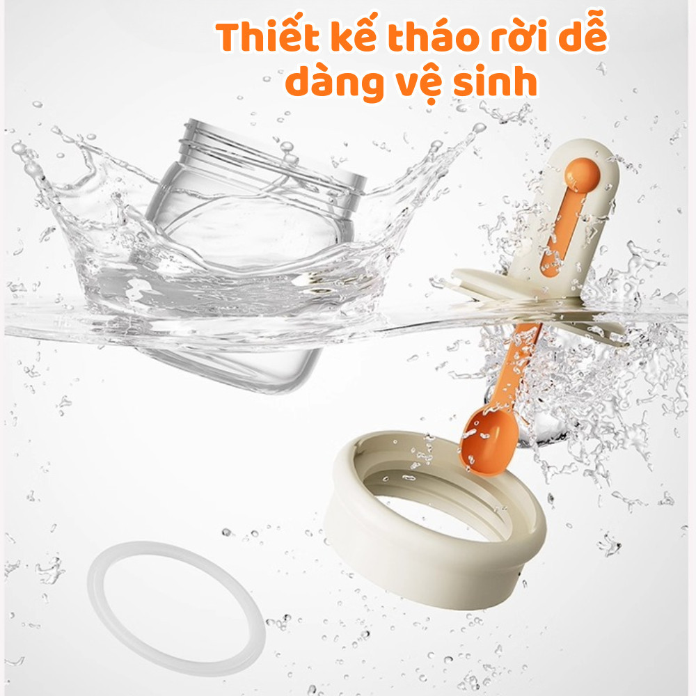 Lọ Đựng Gia Vị Thủy Tinh Trong Suốt Nắp Kín Bảo Quản Tốt, Hũ Đựng Gia Vị Kèm Muỗng Tiện Lợi DINO