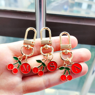 1 Móc Khóa Mặt Dây Chuyền Hợp Kim Chữ Tiếng Anh Đỏ A-Z Mặt Dây Chuyền Anh Đào