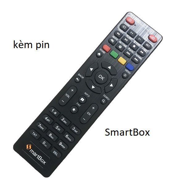 tay điều khiển remote từ xa đầu thu VNTP SmartBox-kèm pin-tay đầu bấm đầu thu VNPT Smartbox