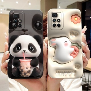 Ốp điện thoại hoạt hình gấu trúc dễ thương Xiaomi Redmi 10 2022 Redmi10 5G 4G Vỏ silicon mềm bảo vệ ống kính