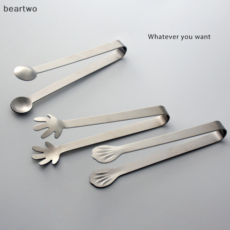 < Beartwo > Kẹp Đá Bằng Thép Không Gỉ Đường Kẹp Thực Phẩm BBQ Kẹp Đá Dụng Cụ Thanh Bếp Phục Vụ Tông Phụ Kiện Nhà Bếp Đẹp