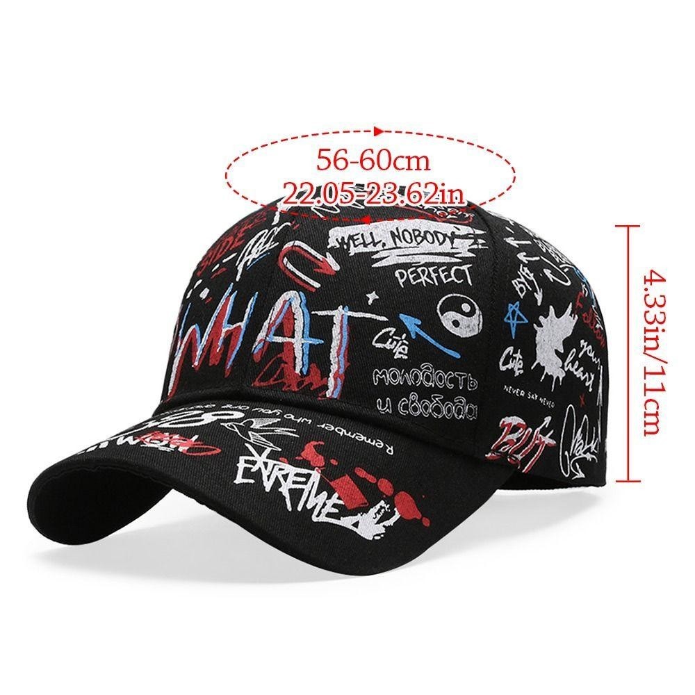 Mũ bóng chày YOLOGO, Mũ chống nắng Graffiti chữ Hip Hop, Mũ Snapback in hình thoáng khí có thể điều chỉnh thông thường dành cho nam nữ