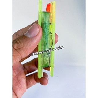 Phao mút+ dây cước + 2 lưỡi + chí + chặn hạt câu cá