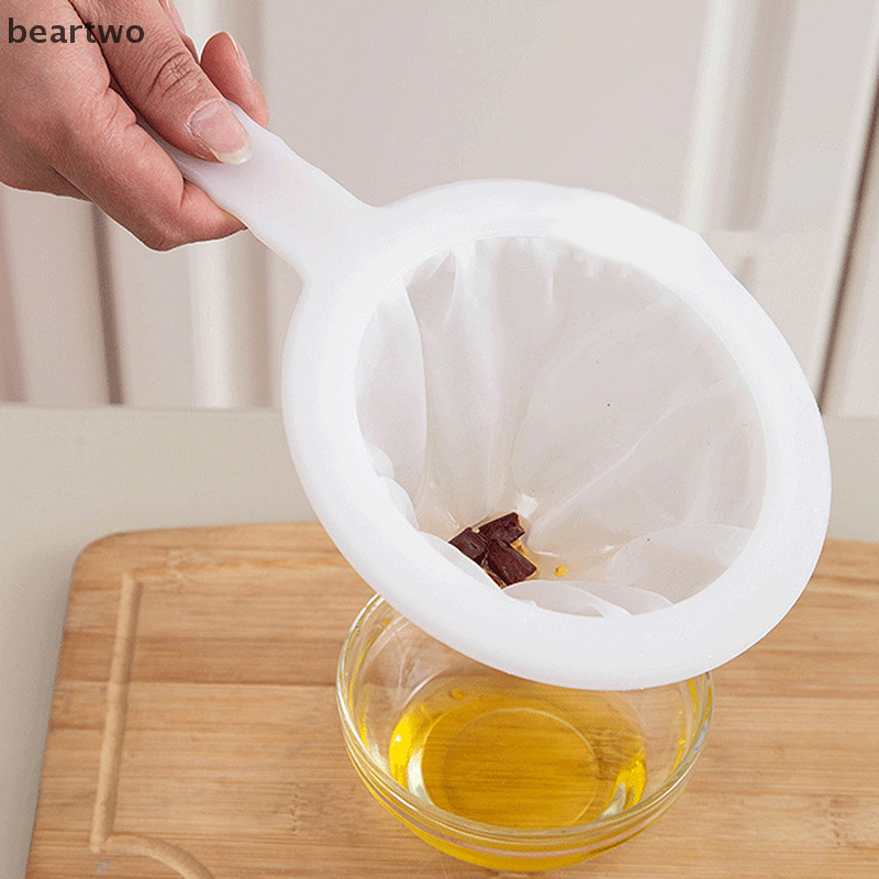 < Beartwo > 100 / 120 / 200 / 300 / 400 Lưới Nylon Có Thể Giặt Siêu Mịn Lưới Lọc Thìa Sàng Sữa Đậu nành Nước ép Cà phê Trà Lọc Đẹp