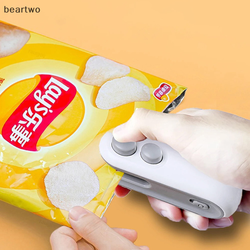< Beartwo > 1 Máy Niêm Phong Có Thể Sạc Lại 2 Trong 1 Túi Niêm Phong Nhiệt Túi Bảo Quản Gói Nhựa Snack Sealer Cầm Tay Giữ Nhiệt Cho Thực Phẩm Đẹp