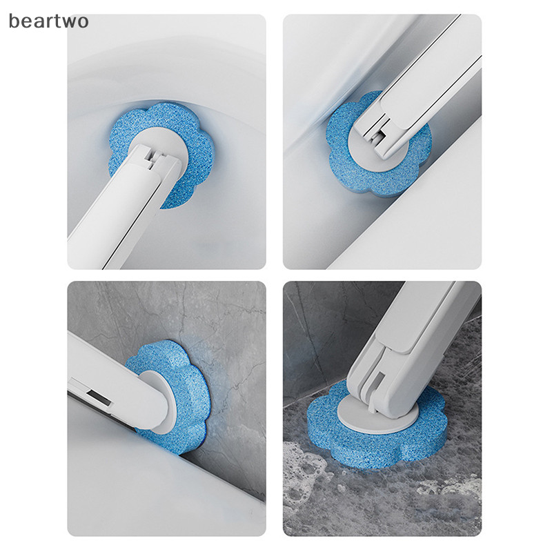 < Beartwo > Bàn chải vệ sinh dùng một lần Công cụ làm sạch treo tường cho phòng tắm Đầu bàn chải thay thế Bộ bàn chải vệ sinh nhà vệ sinh Phụ kiện Wc Đẹp