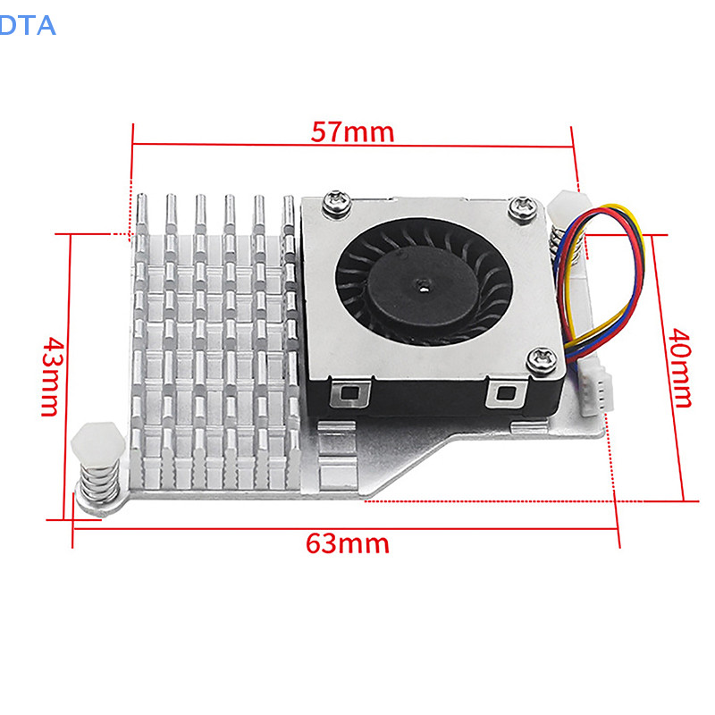 DTA PWM Quạt Có Thể Điều Chỉnh Tốc Độ Đen Bạc Xanh Tản Nhiệt Làm Mát Cho Raspberry Pi 5 Nhôm Hoạt Động Tản Nhiệt PO