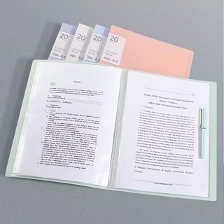 Bìa nhựa , File lá Clear Book A4 5 màu Molandi đủ loại 20/40/60/100 lá SUNND