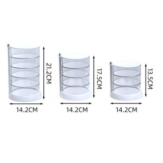 Hộp đựng bàn xoay MEGOCE, Hộp đựng đồ trang sức xoay trong suốt chống bụi, Giá đỡ trưng bày Hộp đựng vòng bông tai nhiều lớp