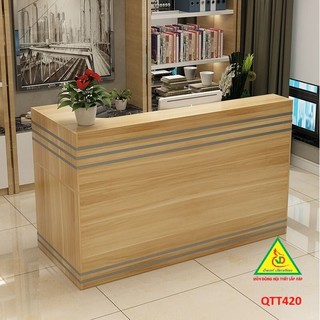 Quầy tiếp tân, thu ngân, tính tiền gỗ MDF QTT420 - VĐ Smart Furrniture NỘI THẤT LẮP RÁP VIENDONGADV
