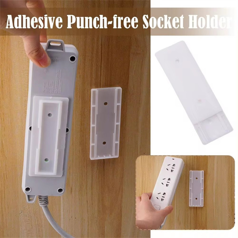 3 / 6 / 9 CÁI Bộ sắp xếp ổ cắm máy tính để bàn không đục lỗ / Giá treo tường Giá đỡ khuấy điện tự dính / Dụng cụ cố định phích cắm hàng