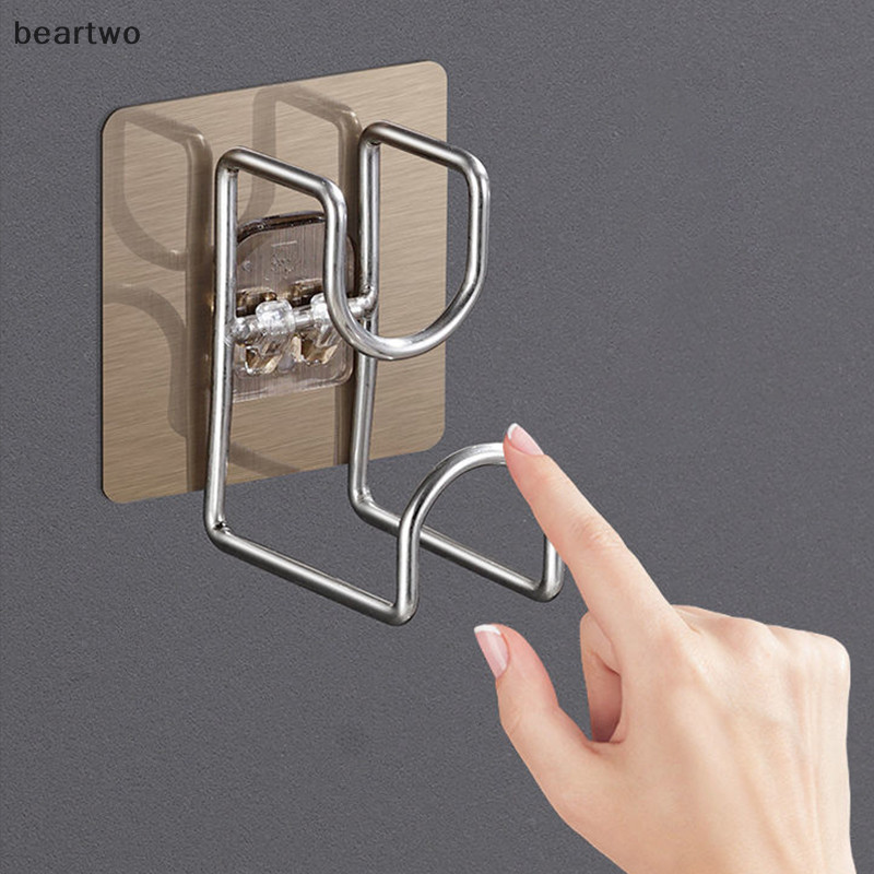 < Beartwo > Móc đục lỗ Phòng tắm Nhà bếp Traceless Bồn rửa Móc lưu trữ Tiết kiệm không gian Treo tường Móc đẹp