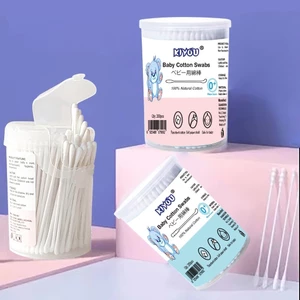 Tăm bông sơ sinh Kiyou đầu nhỏ, đầu dẹt và đầu xoắn tăm bông vcoool mềm mại cho bé shop BeeOn