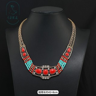 [Ghgl] Hàng có sẵn hs Phong cách Tây Tạng Retro Phong cách kỳ lạ Châu Âu Mỹ Bohemian Vòng cổ Nepal Phong cách dân tộc Xương đòn Dây chuyền Mặt dây chuyền Phụ kiện trán Nữ
