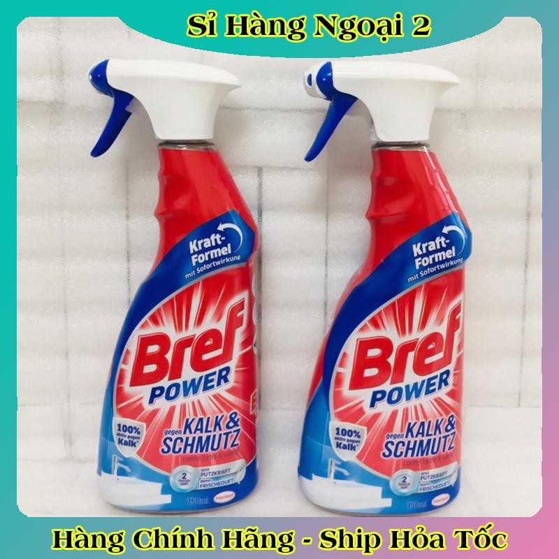 [Mẫu mới nhất] Chai xịt vệ sinh tẩy cặn canxi inox, vòi sen, vách kính Bref Power 750ml - Hàng Nội Địa Đức