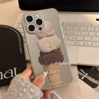 Ốp Lưng Lấp Lánh Trong Suốt Cho iPhone 15 14 13 Pro Max Apple 14 15 Plus Vỏ iPhone 11 Pro Max Kem Mùa Hè Mềm Y2K Girl