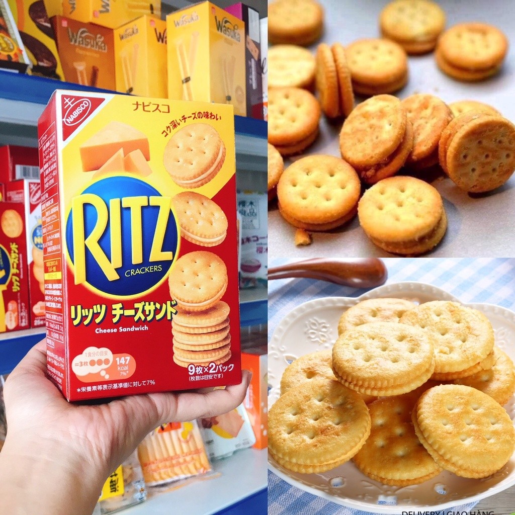 Bánh quy Ritz Crackers nhân kem phô mai 106gr Nhật Bản all4baby ...