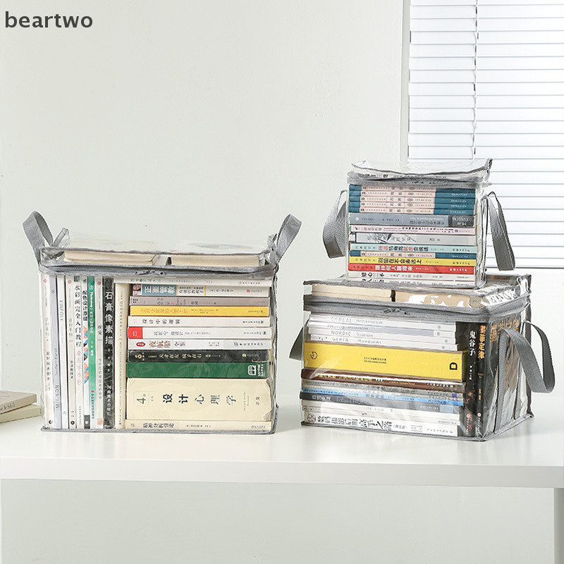 < Beartwo > Hộp Sách Có Thể Gập Lại Ký Túc Xá Sinh Viên Lớp Học Sắp Xếp Sách Trong Suốt Chống Thấm Nước Hộ Gia Đình Tổ Chức Hộp Bảo Quản Đẹp