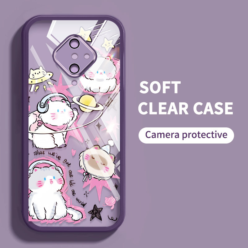 Ốp Điện Thoại YBD Cho Vivo S1 Pro 1920 Schnauzer Cat Dog Vỏ Anime Trong Suốt