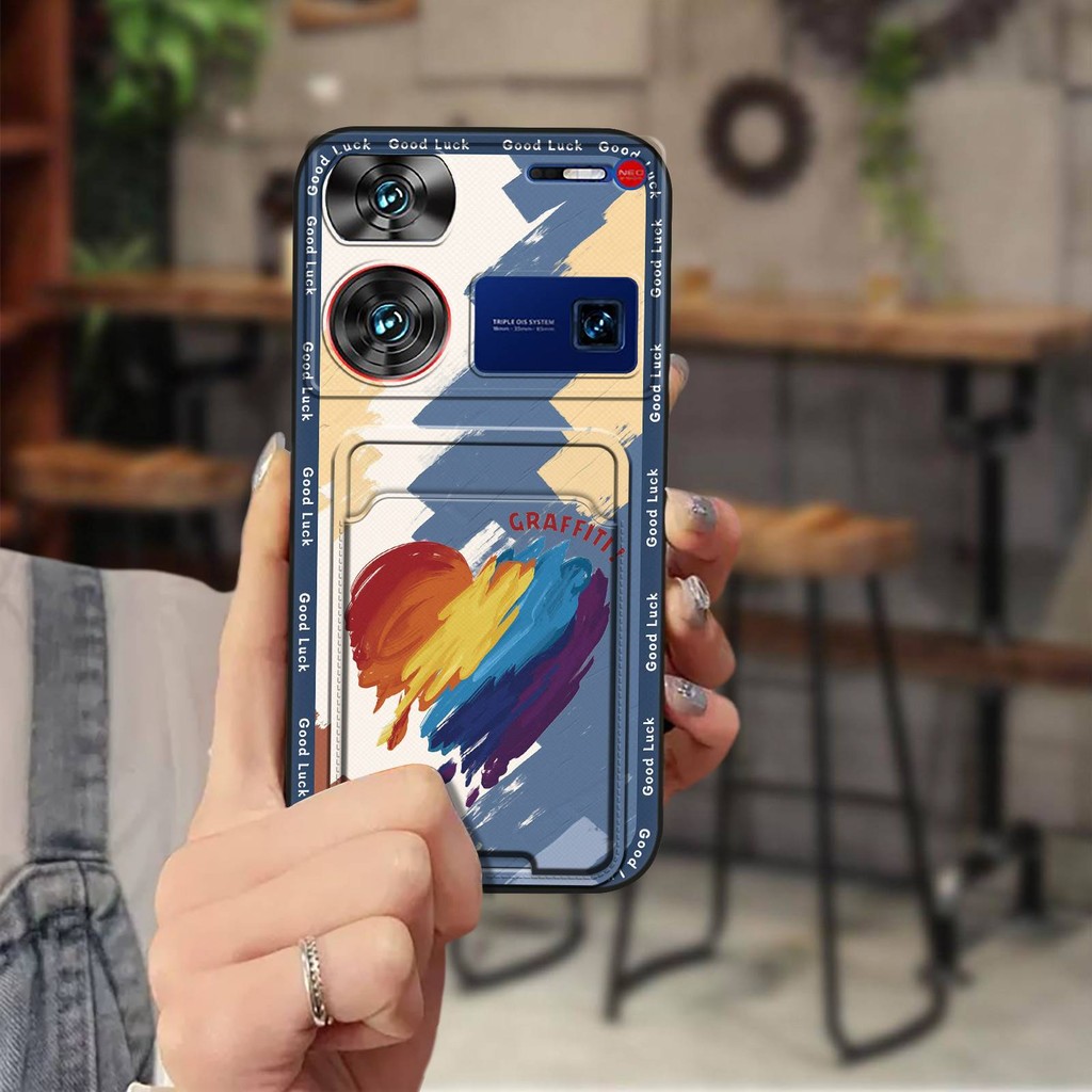 Card sleeve Cartoon Phone Case For ZTE Nubia Z60 Ultra Soft case Card bag Waterproof Cover Fashion Design Anti-dust