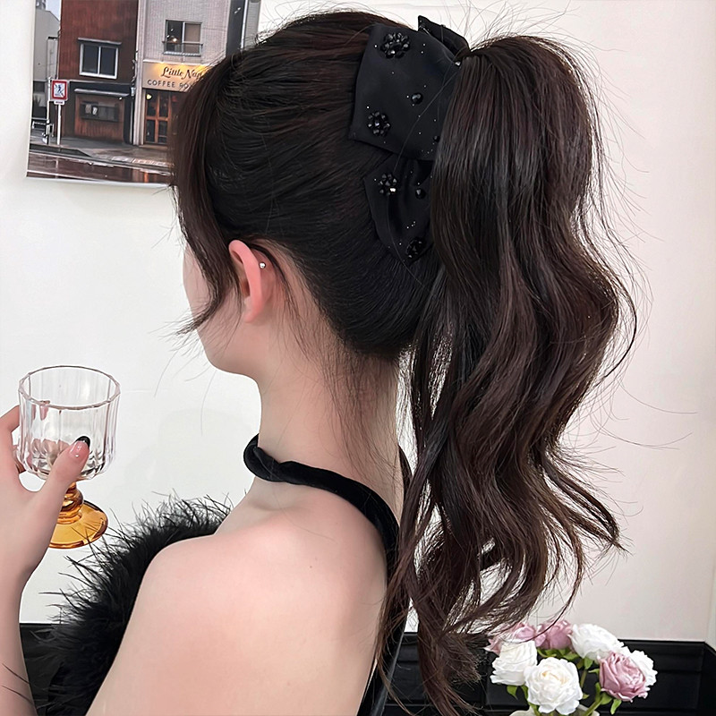 Kẹp tóc cao cấp màu đen, kiểu Pháp từ Hàn Quốc, cỡ lớn