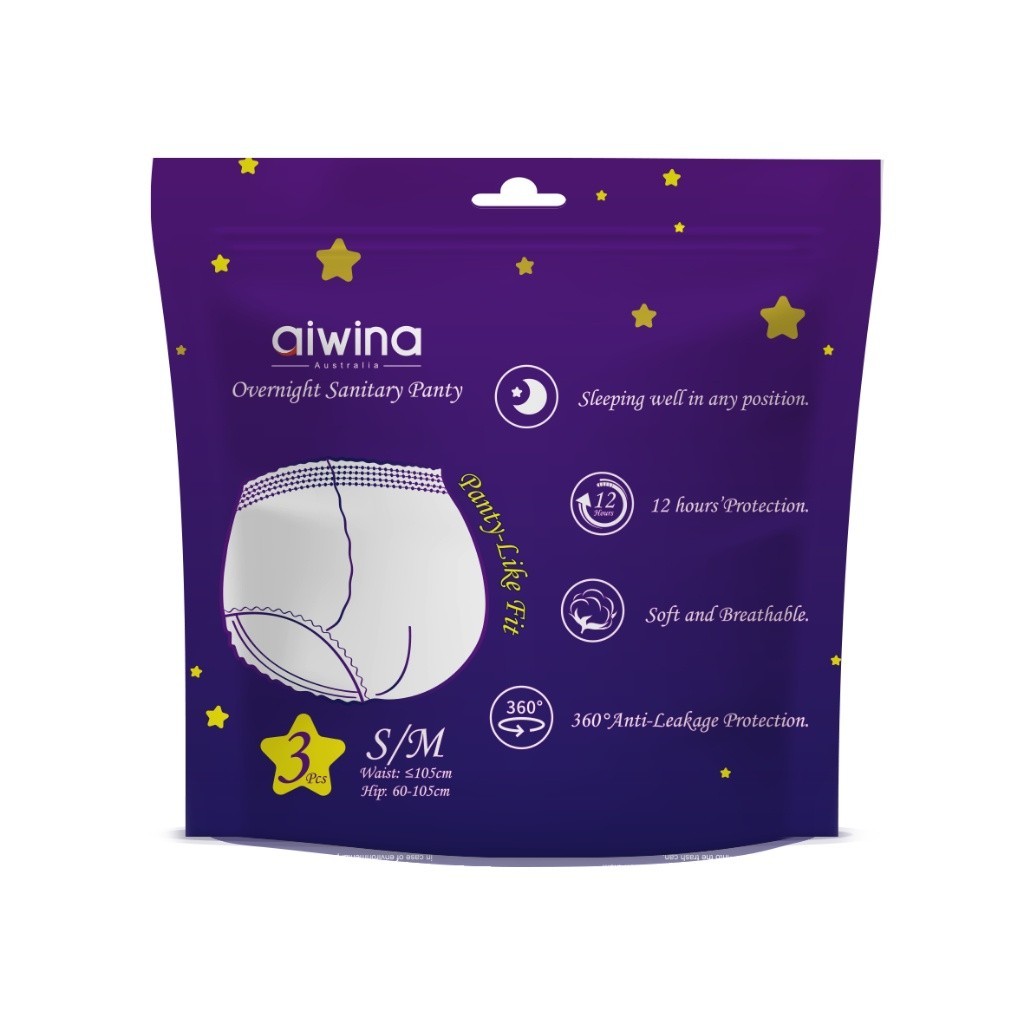 Combo 2 Băng Vệ Sinh Quần Aiwina Ngày Và Đêm Size S/M - L/XL gói 3 miếng