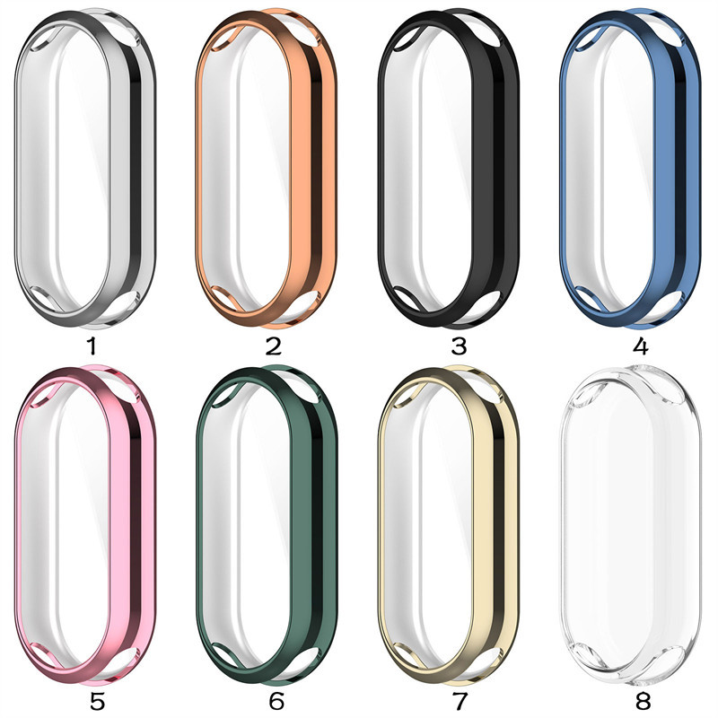 Vỏ silicon TPU bảo vệ trong suốt cho Xiaomi Mi Band 8/9/10, phụ kiện full cover, tương thích Band 8/9/10 Ceramic Edition