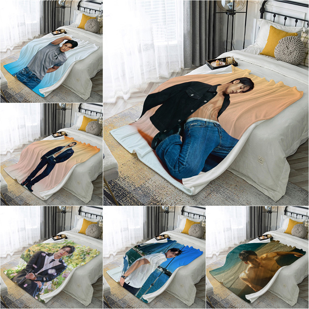Seventeen Kim Mingyu Flannel Chăn Một Mặt In Flannel Chăn Điều Hòa Không Khí Chăn