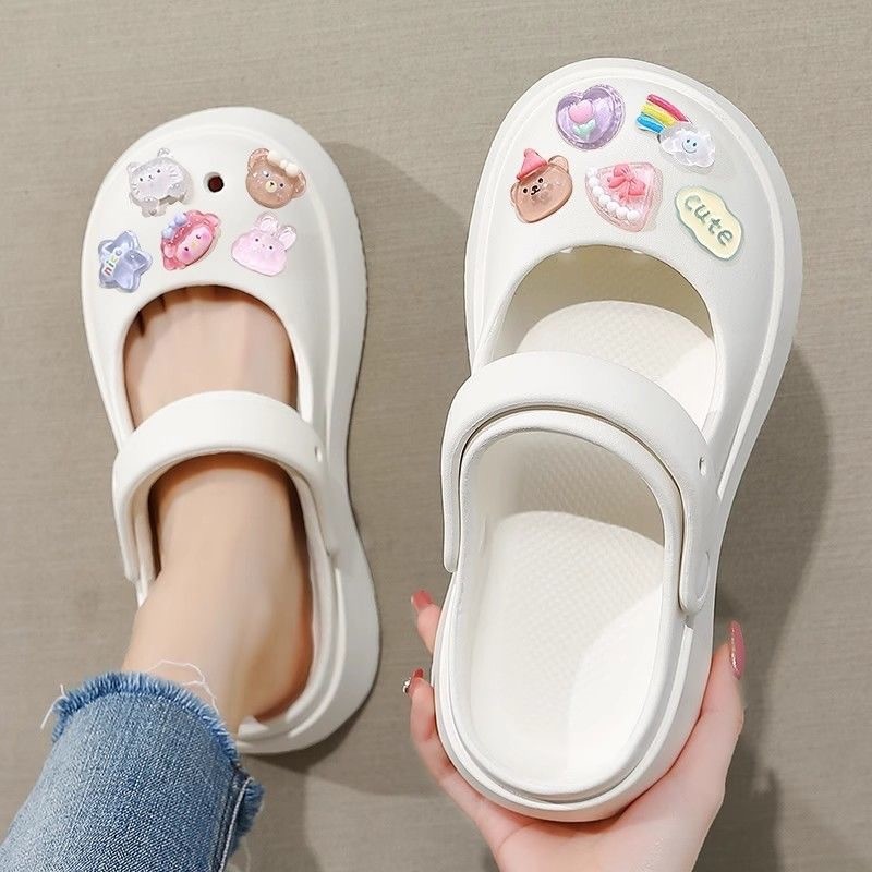 Giày Lỗ Mùa Hè: Nữ Mary Jane Style Home Shoes Hộ Gia Đình EVA Chất Liệu Dép