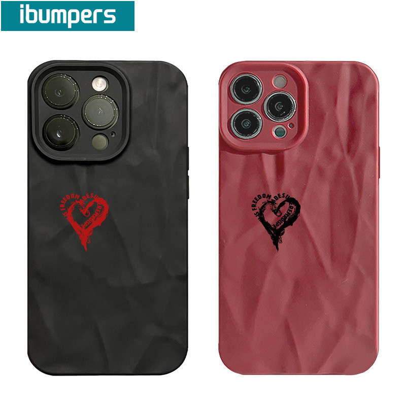 ibumpers Ốp Lưng iPhone Xinh Hàn Quốc Hình Trái Tim In Hình  Ốp Điện Thoại nhám Dày Dặn Silicon Mềm Chống Sốc Chống Bẩn Cho Iphone 15 14 12 13 11 Pro Max IP 7 8 Plus Iphon X XS XR