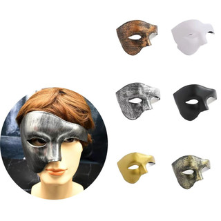 Mặt nạ Pwsend Phantom nửa mặt, Cosplay dày bền, Đạo cụ trang phục Carnival, Nhựa nhẹ sáng tạo