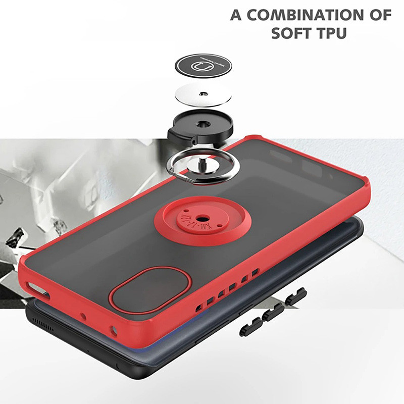 Dành cho Samsung Galaxy Xcover 7 Vỏ mờ mờ mờ có giá đỡ vòng xoay Ốp lưng TPU chống sốc