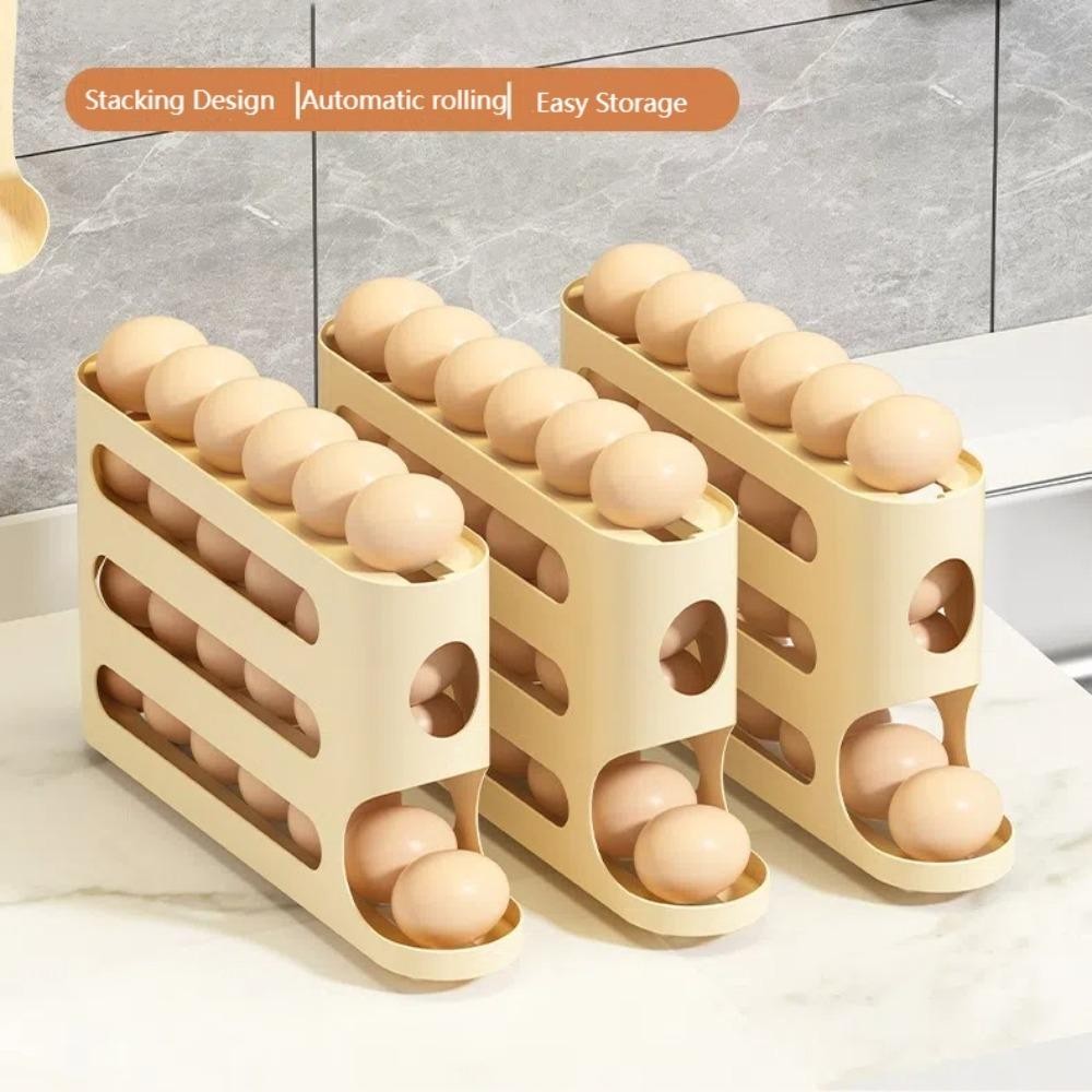 Con lăn trứng tự động DAYBREAK, Hộp đựng trứng trong suốt cửa tủ lạnh, Hộp đựng trứng cuộn tự động tiết kiệm không gian dung tích lớn Nhà bếp