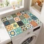 CHEESELY Top Tấm Bảo Vệ Bụi, In Lưới Retro Vỏ Máy Giặt, Tủ Lạnh Lối Vào Cửa Tắm Thảm Chống Trơn Trượt Bảo Quản