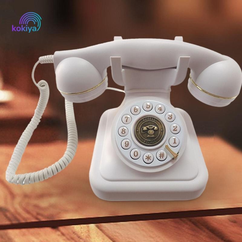 Điện thoại có dây mặt số cổ điển trang trí văn phòng, quà tặng Giáng sinh