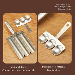 Khuôn Làm Thịt Viên Tròn Đa Năng Inox 304, Thép không gỉ Thịt Viên Muỗng, Bền Bỉ, Dễ Dàng Sử Dụng