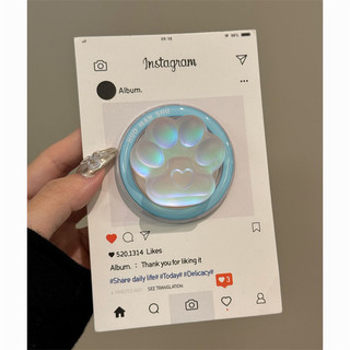 Sang Trọng Màu Xanh Hồng Mèo Móng Vuốt Từ Đứng Ốp lưng iPhone16 15 14 13 12 Pro Max Vỏ Chống Sốc Bảo Vệ Camera Chống Rơi Mặt Sau Cứng Mờ