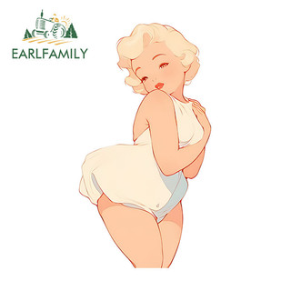 EARLFAMILY 13cm Marilyn Monroe Phim Hoạt Hình Dán Xe Hơi Sáng Tạo Chống Thấm Nước JDM Vinyl Đề Can Thích Hợp Cho Laptop Xe Máy Kính Chắn Gió Ván Trượt