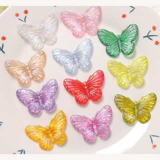 Phong cách giống nhau, màu AB, phụ kiện acrylic 3D bướm DIY, bông tai, kẹp tóc, chất liệu ốp điện thoại bán buôn