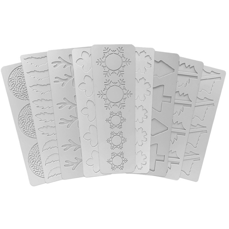Giáng Sinh Series Thảm Ren Silicon Trang Trí Thực Phẩm, Khuôn Nướng DIY Họa Tiết Bông Tuyết/Cây/Cánh Hoa