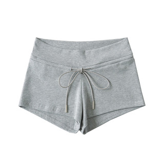 Quần thể thao gợi cảm mới Quần dây rút cạp cao Quần short màu trơn