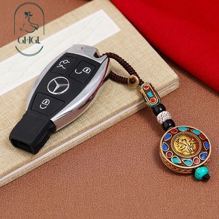 Ghgl❤️Retro Nepal Xe Móc Khóa Bồ Đề Chìa Khóa Mặt Dây Chuyền Nam Nữ Cao Cấp An Toàn Thương Hiệu Túi Mặt Dây Chuyền Handmade Dây Xích