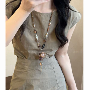 Vòng cổ ngọc trai hoa Bohemian