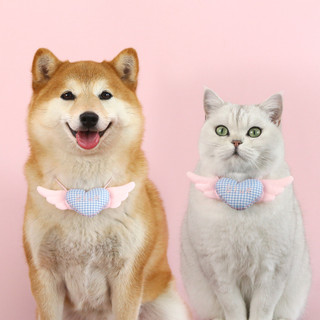 Thú Cưng Trái Tim Cánh Cổ Mèo Kẻ Sọc Khăn Chó Con Teddy Thiên Thần Vòng Cổ Công Chúa Dễ Thương Cổ Trang Sức