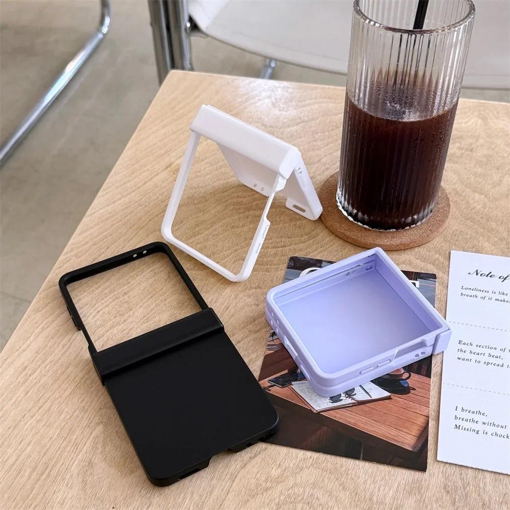 Vỏ bảo vệ bản lề Macaron màu trơn cho Samsung Galaxy Z Flip 7 6 5 4 3 Flip7 Flip6 Flip5 Vỏ cứng