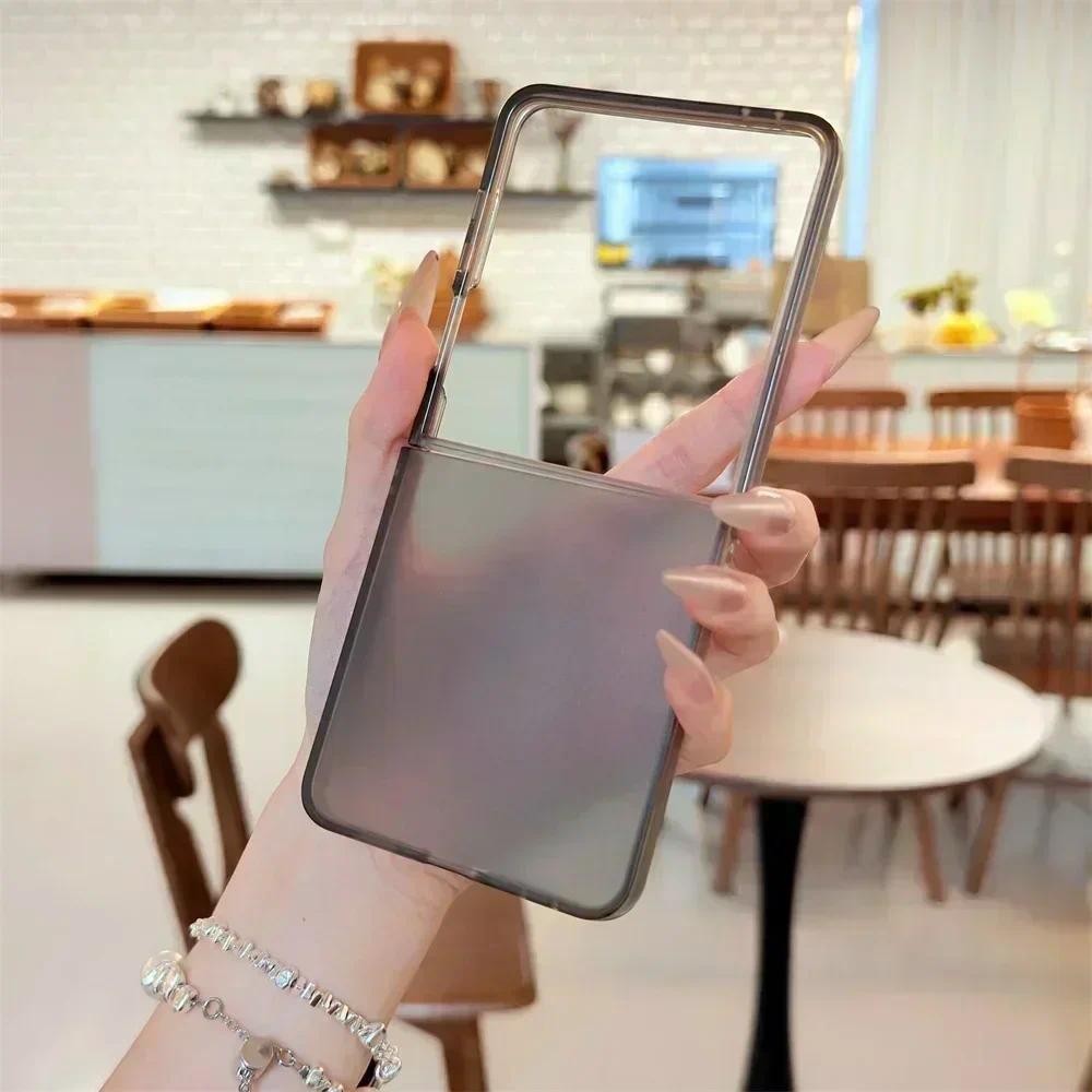 Ốp Điện Thoại Chà Nhám Trong Suốt Cho Samsung Galaxy Z Flip 7 6 5 4 3 Flip7 Flip6 Flip5 Flip4 Flip3 5G Vỏ Bảo Vệ Chống Sốc
