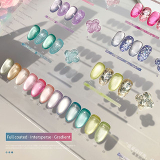 ANNIES Sequined Cat 's Eye Nail Polish 5ml Keo dán sơn móng tay màu huỳnh quang 24 màu