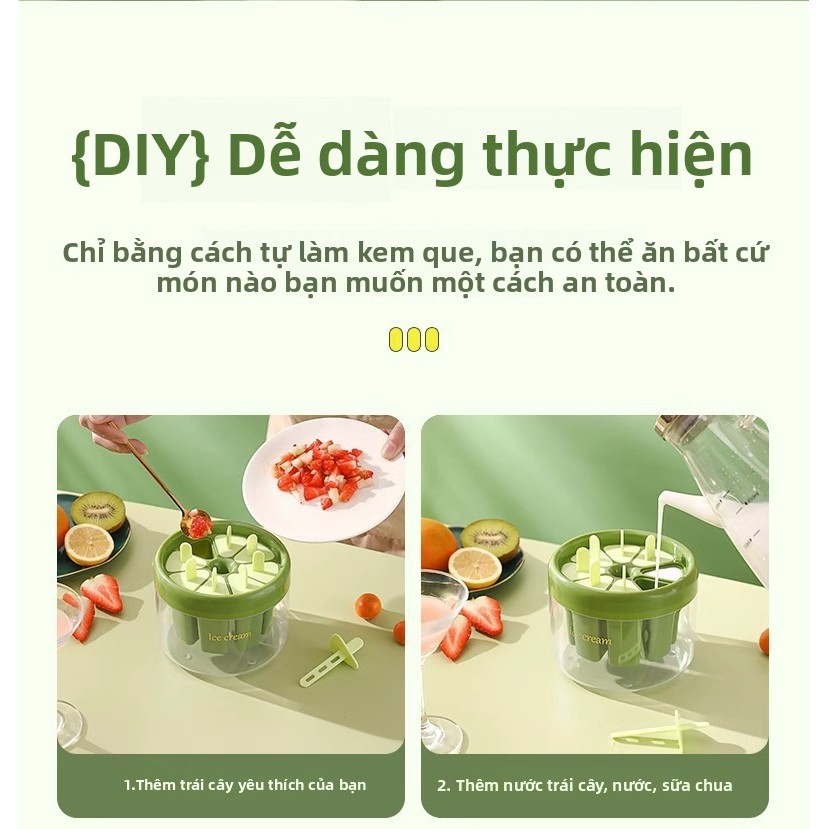 Khuôn Làm Kem Cấp Thực Phẩm Có Nắp Trẻ Em Popsicle Máy Xay Hộ Gia Đình Kem Tự Chế Dụng Cụ Tiện Dụng