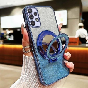 Ốp Điện Thoại TPU Mới Samsung Galaxy A52S 5G A32 A52 A72 A23 A33 A53 A73 M32 4G 5G Gương Chống Sốc Hút Chân Đế Vỏ Điện Thoại Trong Suốt