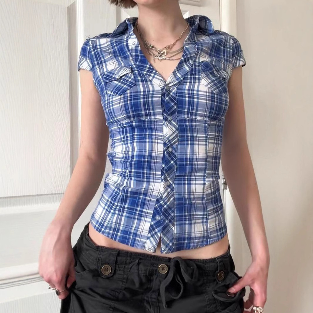 Áo sơ mi cổ chữ V phong cách Anh Quốc, thiết kế narrow-waist, phù hợp mùa xuân sang trọng
